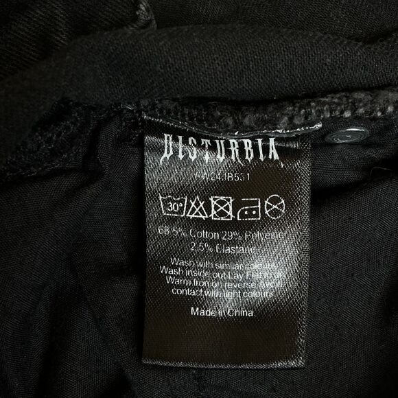 Disturbia Women's Jeans 30" /US 8 Callopistria Moth Print Goth Grunge High Waist - Picture 10 of 14